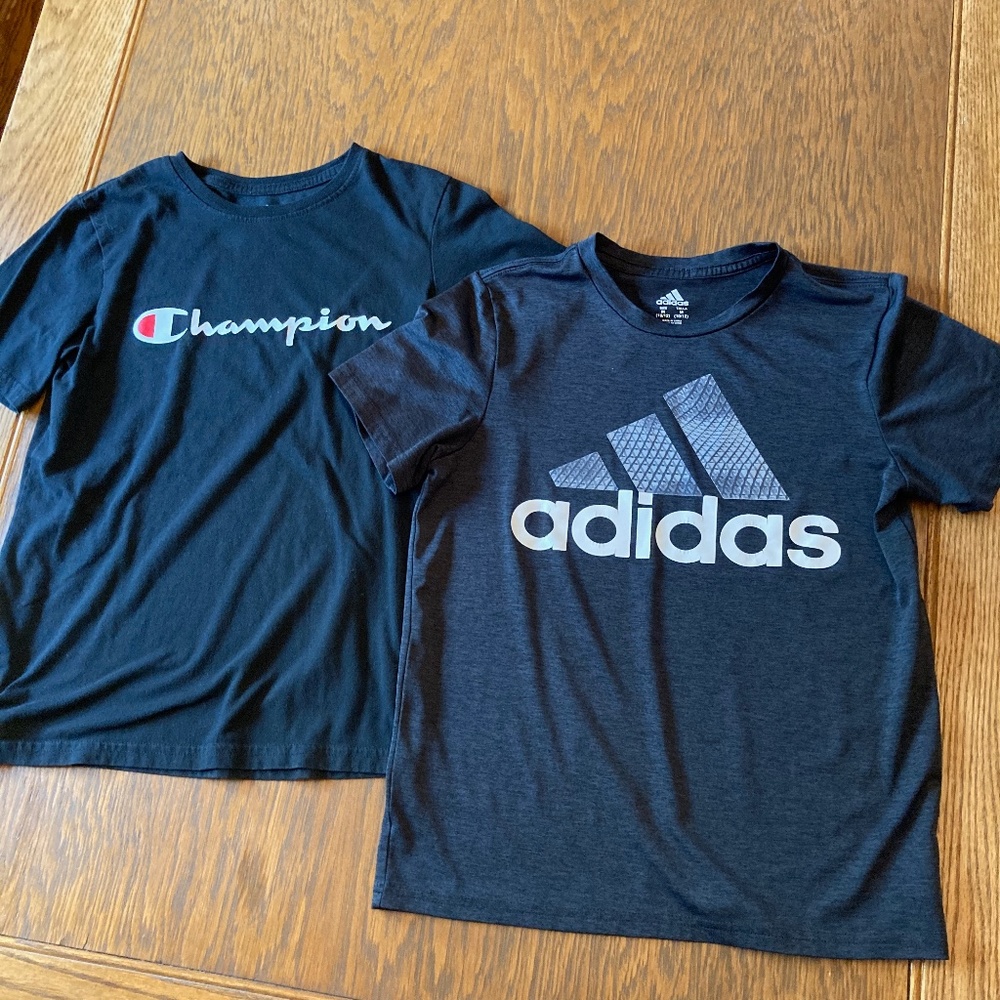2 Boys' Black T-Shirts Size M